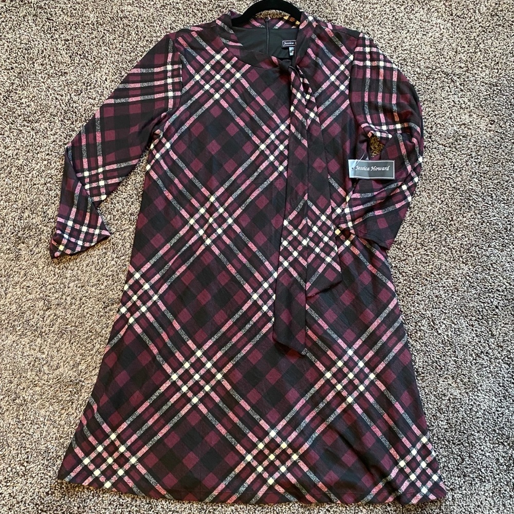 NWT Size L Jessica Howard Plaid Drezs